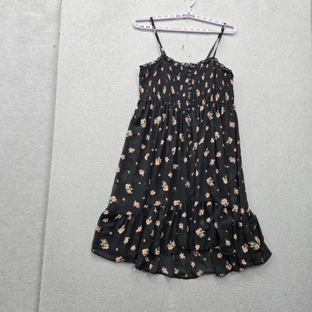 Torrid Women Dress 2 Black Floral Sundress Fairy Cottagecore Grunge